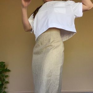 NWT Arami Linen and Silk Skirt in Natural Oatmeal Beige, made in Italy
